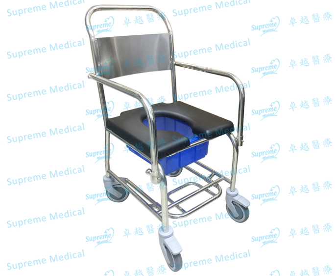 Wheeled Shower Commode Chair (Flip Armrest)